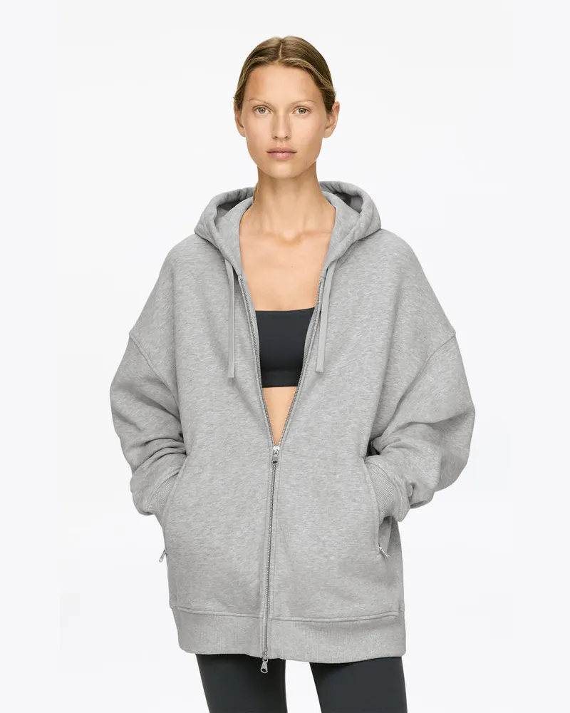 Arket Kapuzenpullover Mit Reißverschluss -Grau Grau