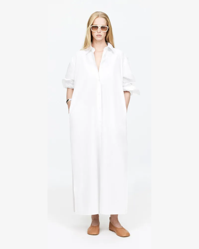 Arket Oversize-Hemdkleid -Weiß Weiß