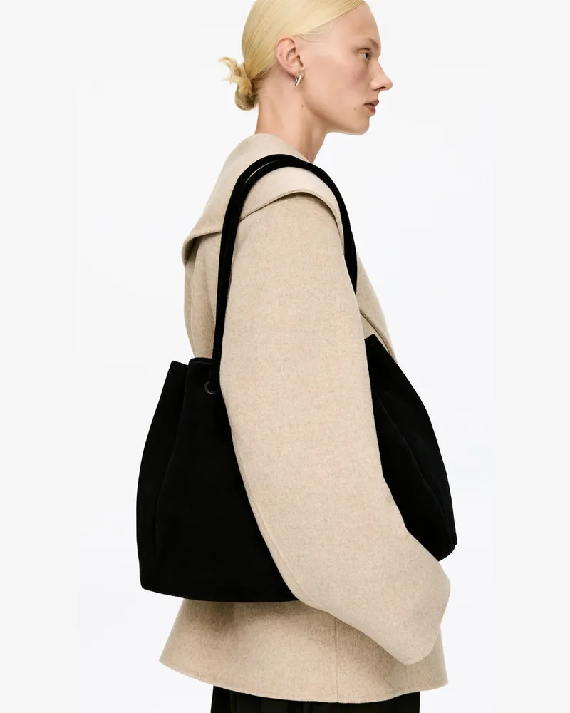 Arket Veloursledertasche -Schwarz Schwarz