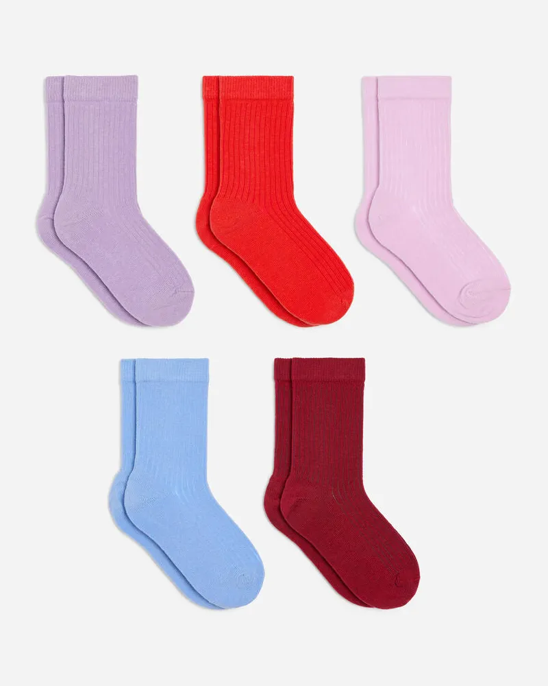 Arket Rippstricksocken 5er-Pack -Rosa Rosa