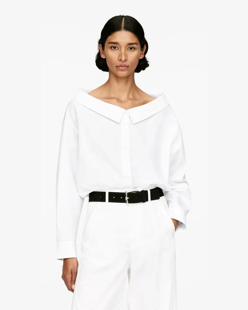 Arket Bluse Mit Weitem Ausschnitt -Weiß Weiß