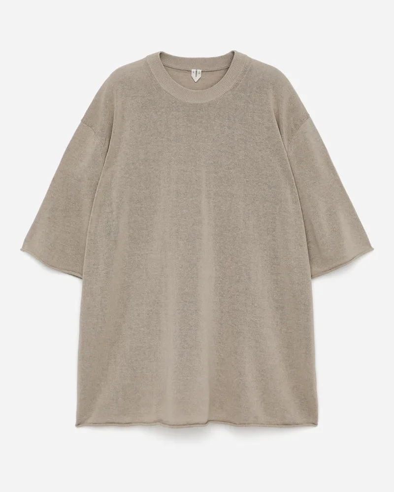 Arket T-Shirt Aus Leinen Und Baumwolle - Beige Taupe