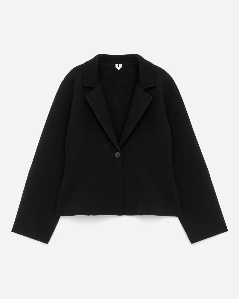 Arket Strickjacke Aus Wolle Und Baumwolle -Schwarz Schwarz