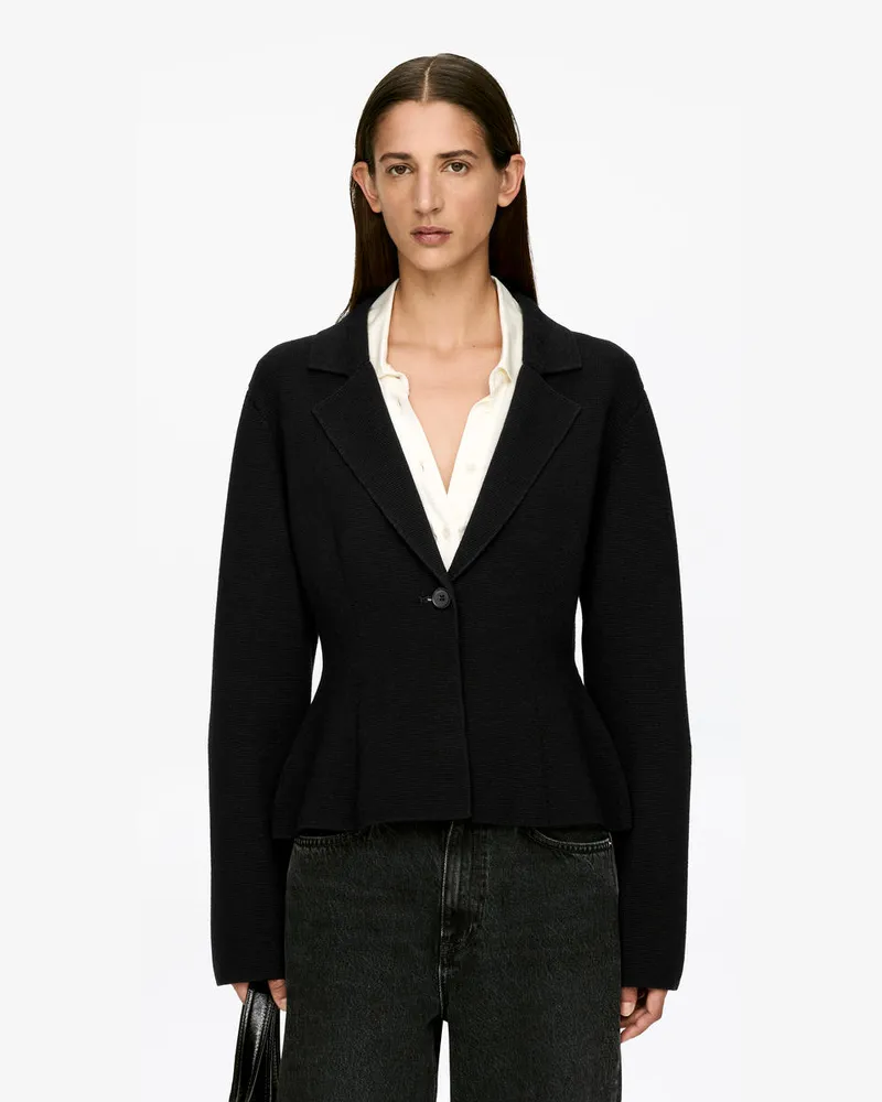 Arket Strickjacke Aus Wolle Und Baumwolle -Schwarz Schwarz