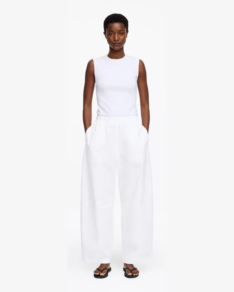 Arket Baumwollhose Mit Barrel Leg -Weiß Weiß
