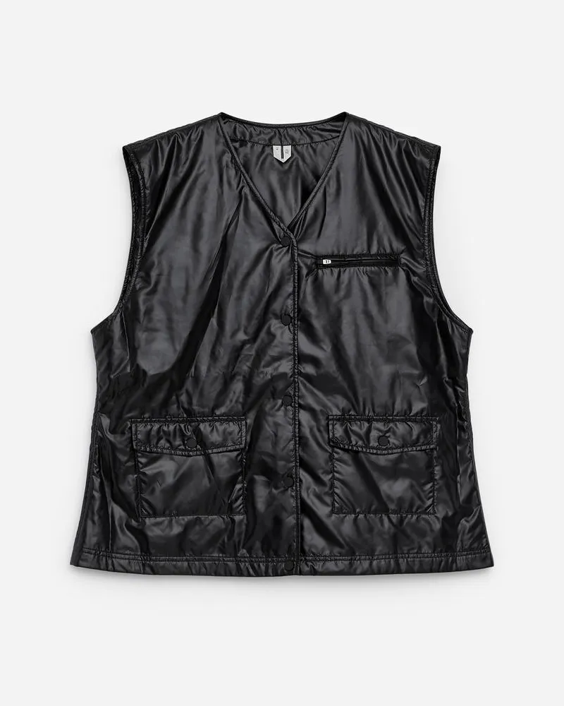 Arket Leicht Gefütterte Weste Aus Nylon -Schwarz Schwarz