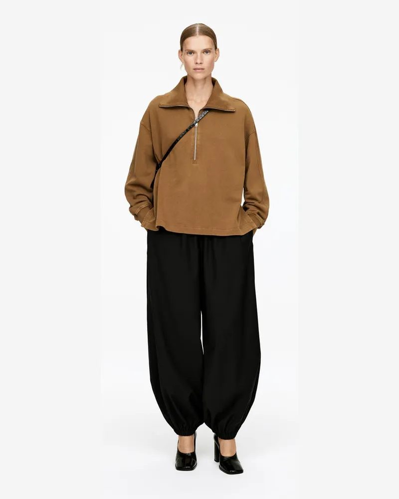 Arket Hose Mit Barrel Leg -Schwarz Schwarz