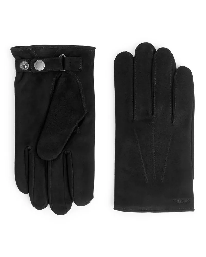 Arket Robert Wildleder-Handschuhe Von Hestra - Schwarz Schwarz