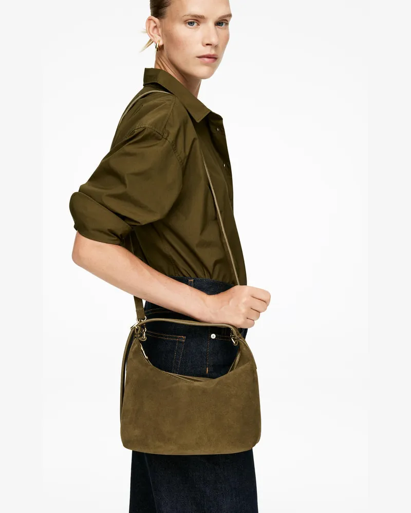 Arket Veloursledertasche -Grün Grün