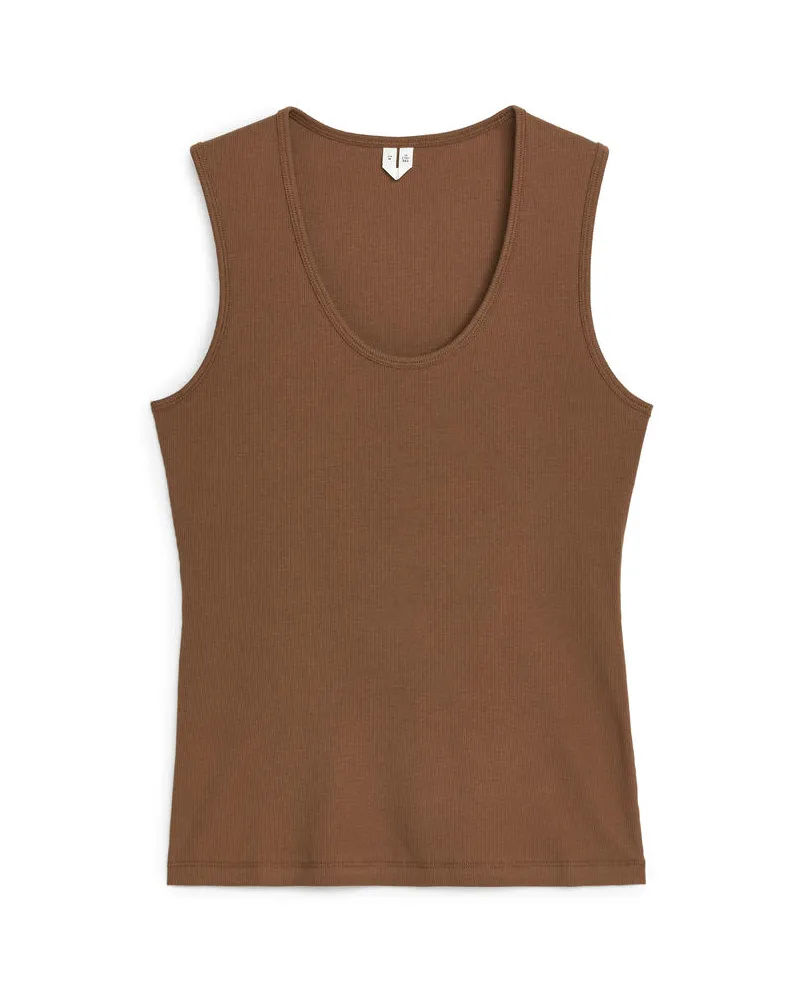 Arket Rippträgerhemd -Braun Braun