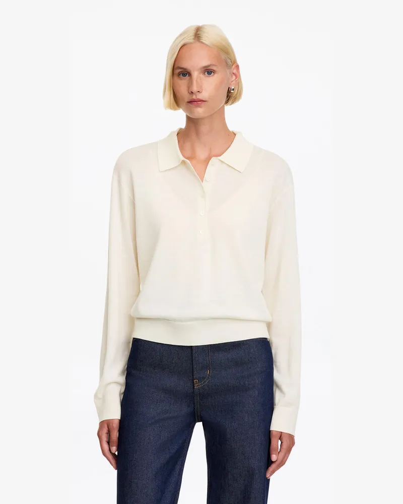 Arket Poloshirt Aus Merinowolle -Weiß Weiß
