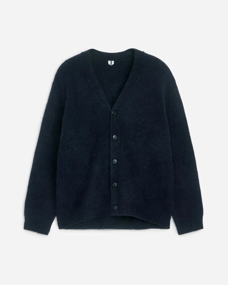 Arket Strickjacke Aus Wolle Und Alpakawolle - Blau Dunkelblau