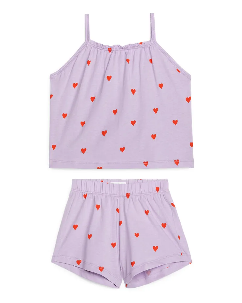 Arket Pyjama Aus Baumwolle - Lila Lila