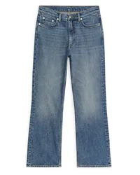 Arket Fern Cropped Flared Stretchjeans Mittelblau