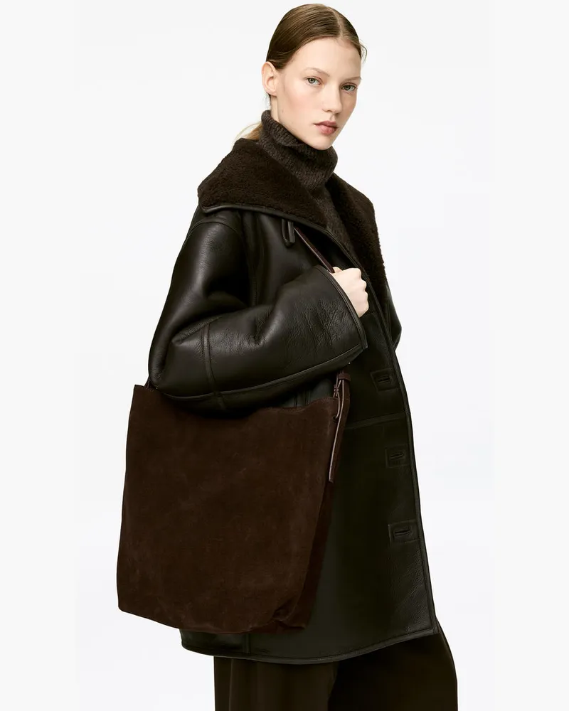 Arket Veloursledertasche -Braun Braun