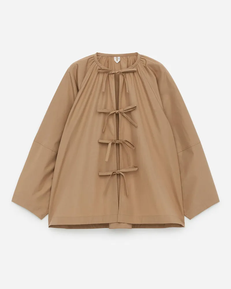 Arket Bluse Mit Bindedetails - Beige Beige