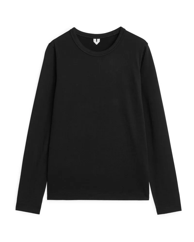 Arket Langarm-T-Shirt - Schwarz Schwarz