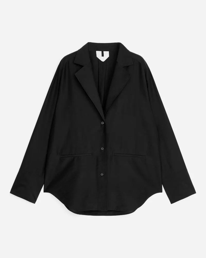 Arket Eleganter Blazer Im Hemden-Stil -Schwarz Schwarz
