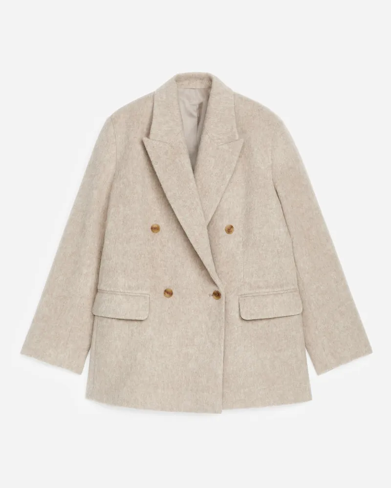 Arket Gebürsteter Wollblazer -Beige Beige