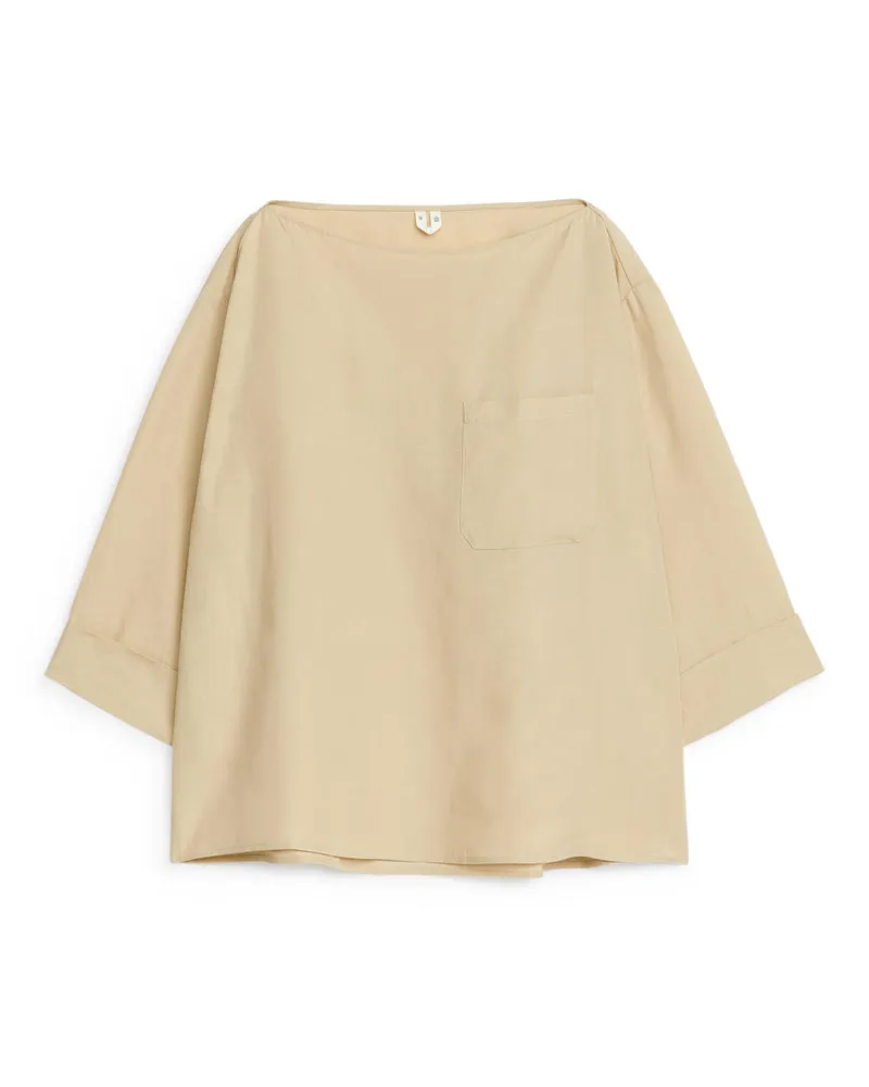 Arket Bluse Mit U-Boot-Ausschnitt - Beige Beige