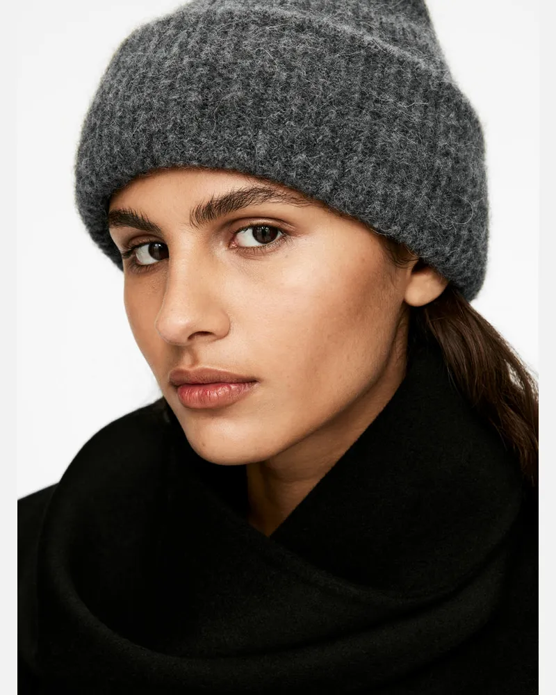 Arket Beanie Aus Alpaka- Und Merinowolle -Grau Grau