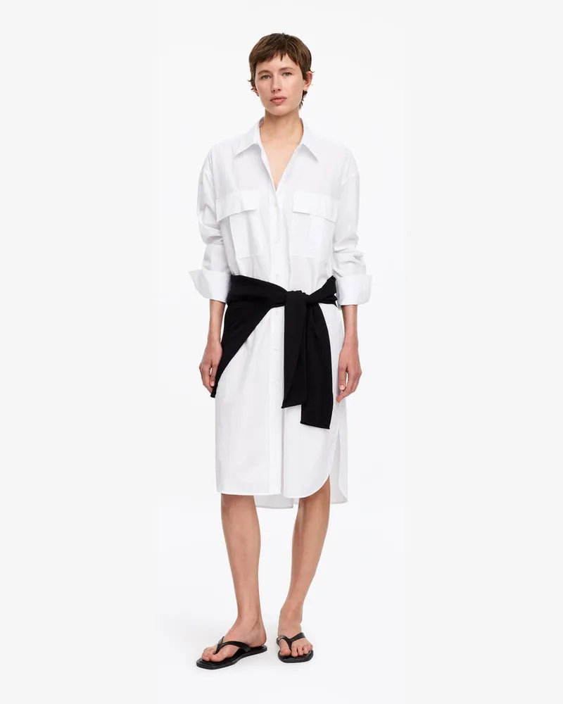 Arket Hemdkleid Aus Baumwolle -Weiß Weiß
