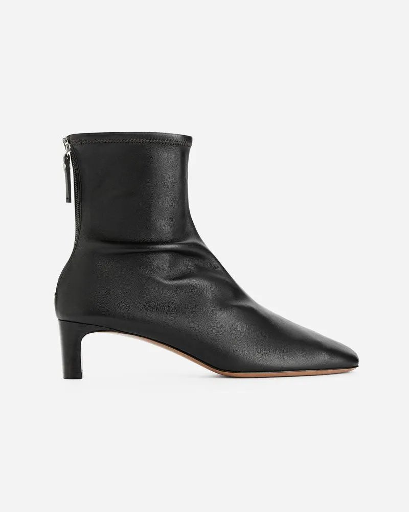 Arket Sock Boot Aus Stretchleder -Schwarz Schwarz