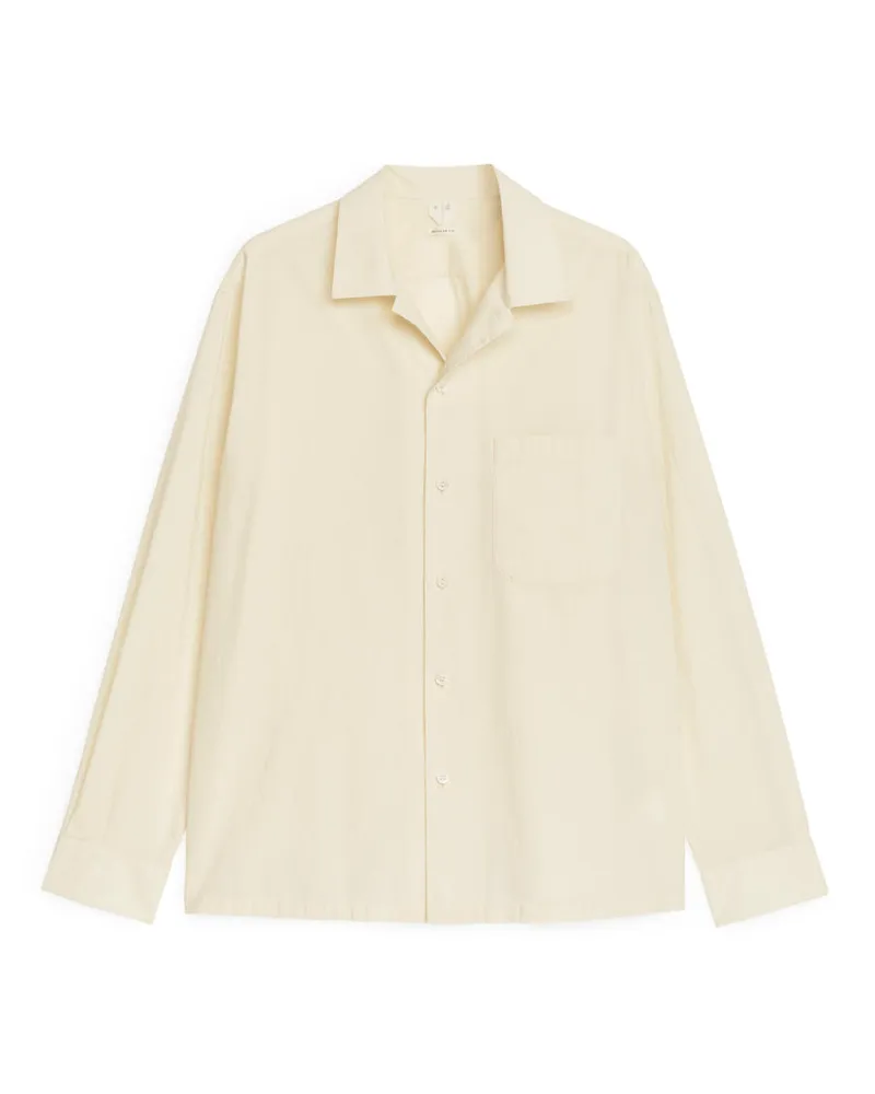 Arket Legeres Popeline-Hemd -Weiß Weiß