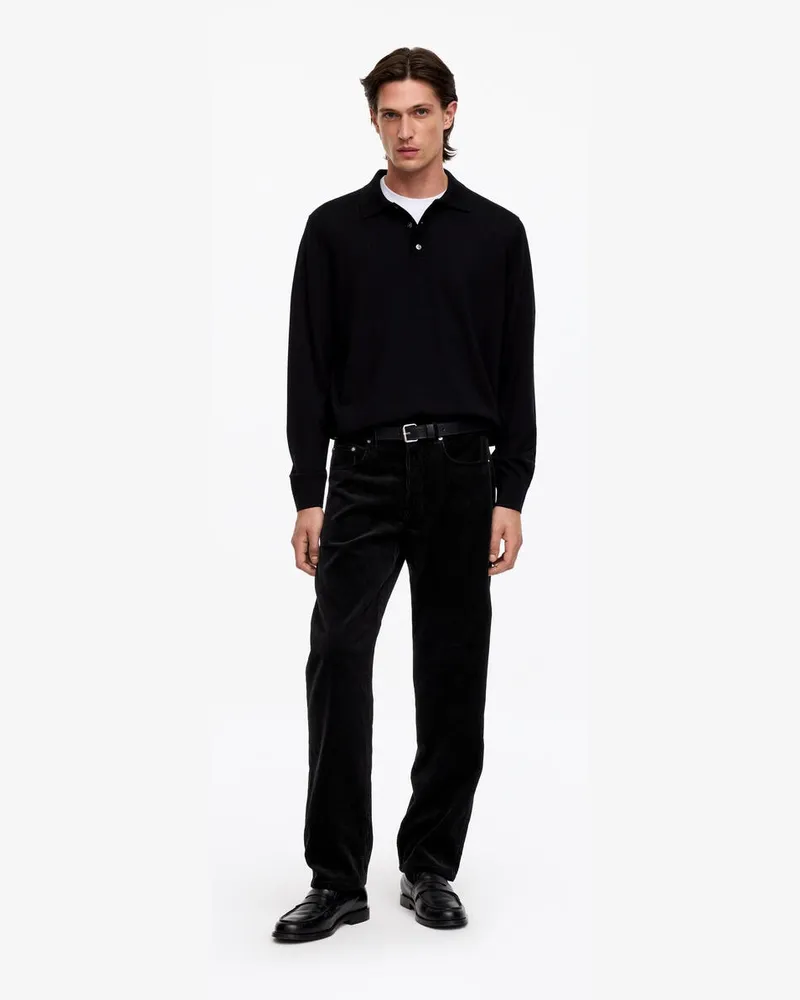 Arket OCEAN Loose Straight Cordhose -Schwarz Schwarz