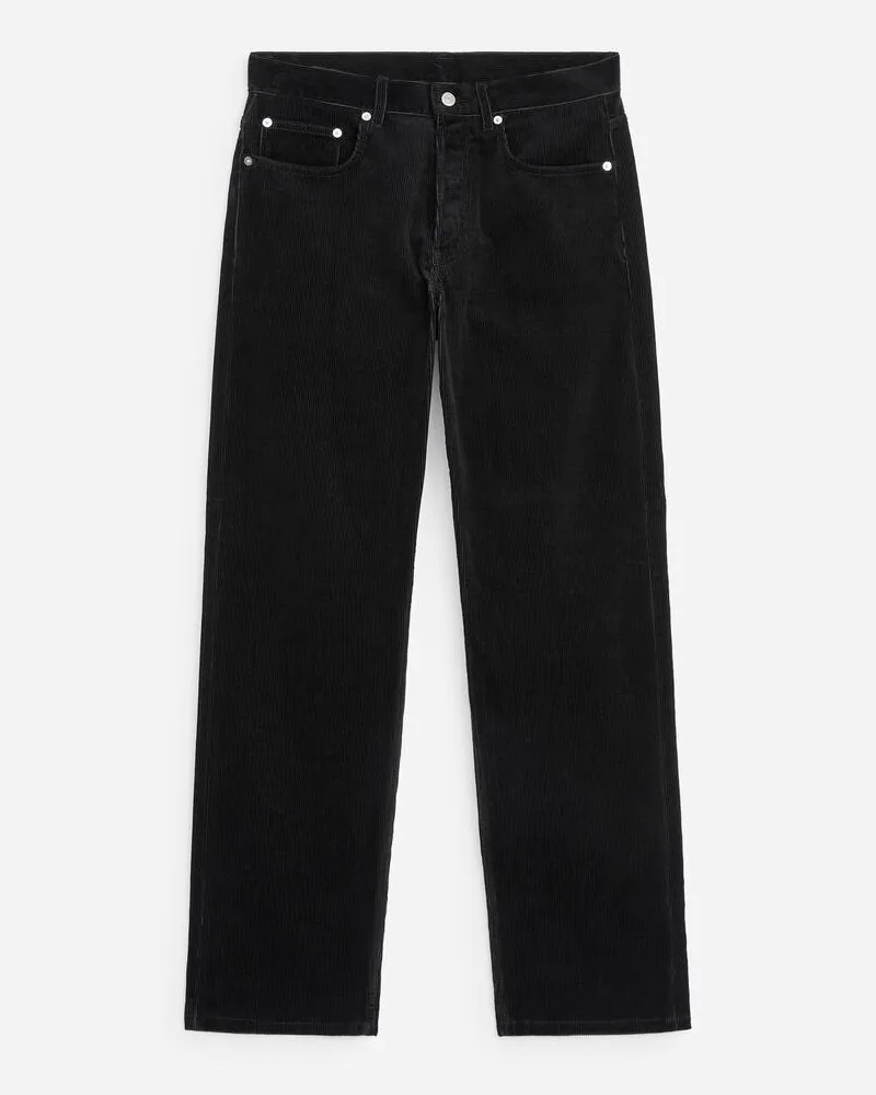 Arket OCEAN Loose Straight Cordhose -Schwarz Schwarz