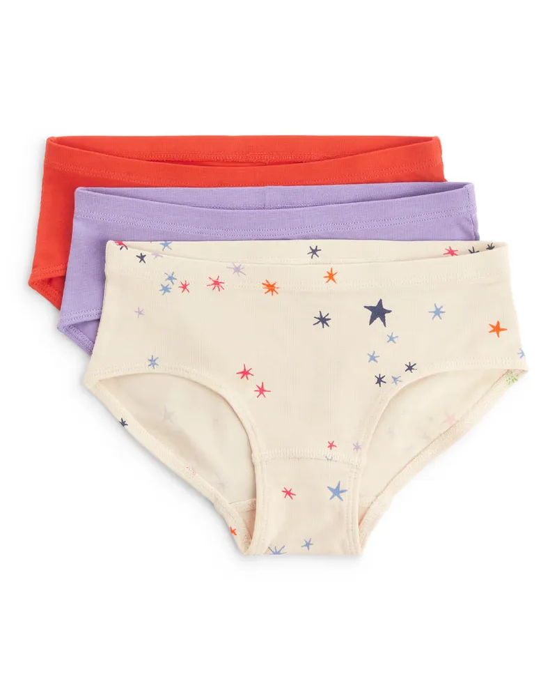 Arket Slips Aus Baumwoll-Jersey - Mehrfarbig|Lila|Orange|Weiß Cremeweiß