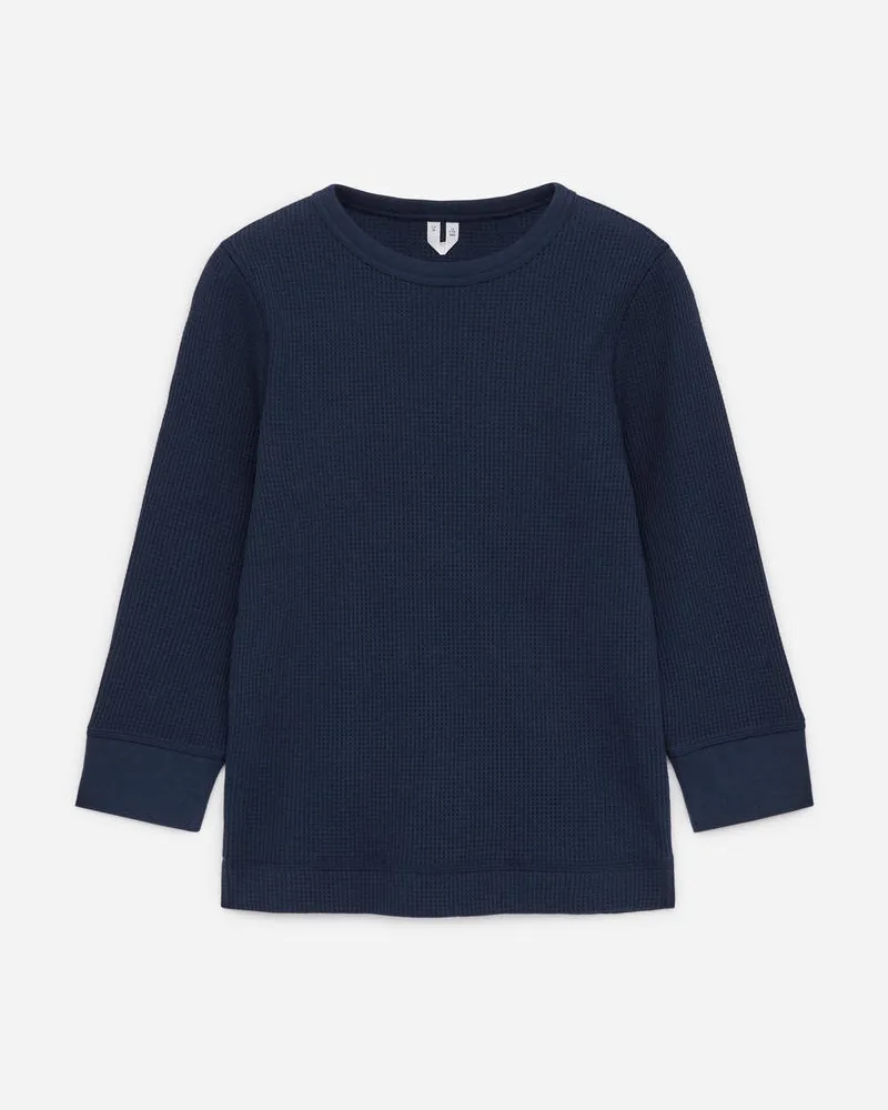 Arket Jerseyoberteil Mit Waffelmuster -Blau Blau