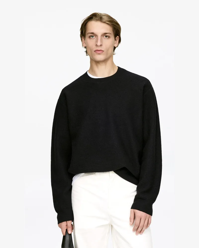 Arket Pullover Aus Wollwalk -Schwarz Schwarz