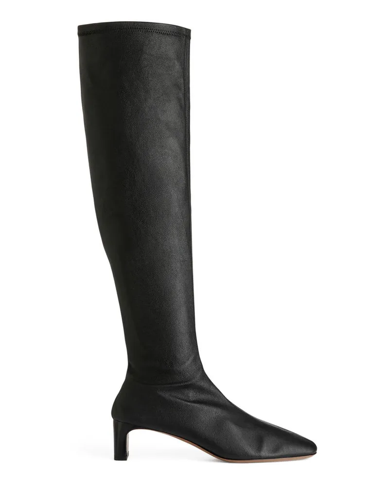 Arket Stiefel Aus Stretchleder - Schwarz Schwarz