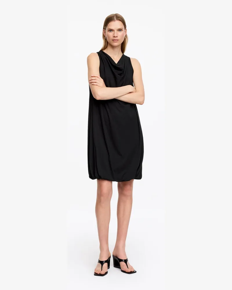 Arket Drapiertes Kleid Mit Ballonschnitt -Schwarz Schwarz