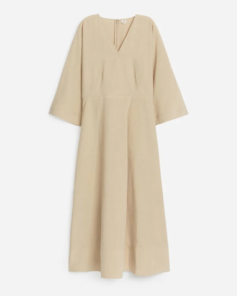 Arket Wickelkleid Aus Lyocell Und Leinen -Beige Beige