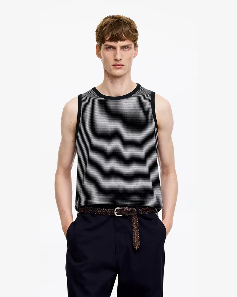 Arket Geripptes Tanktop -Blau Blau
