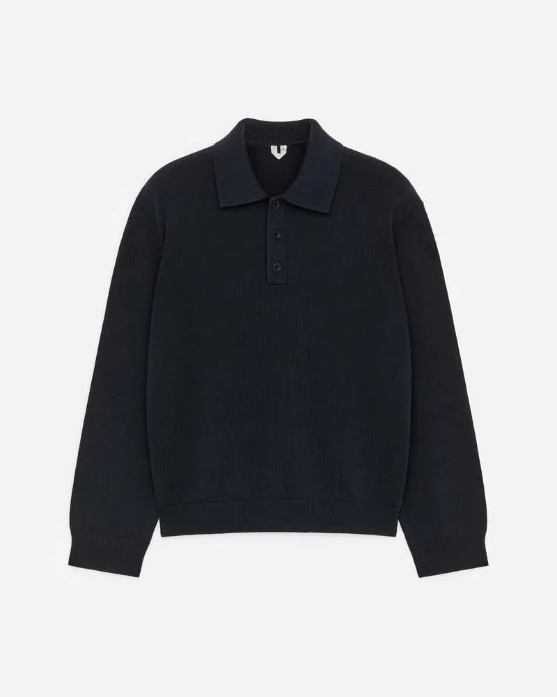 Arket Poloshirt Aus Baumwolle Und Lyocell -Blau Blau