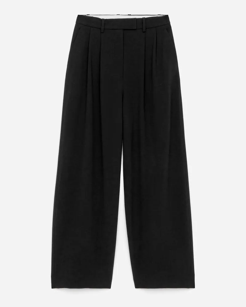 Arket Elegante Hose Mit Weitem Bein -Schwarz Schwarz