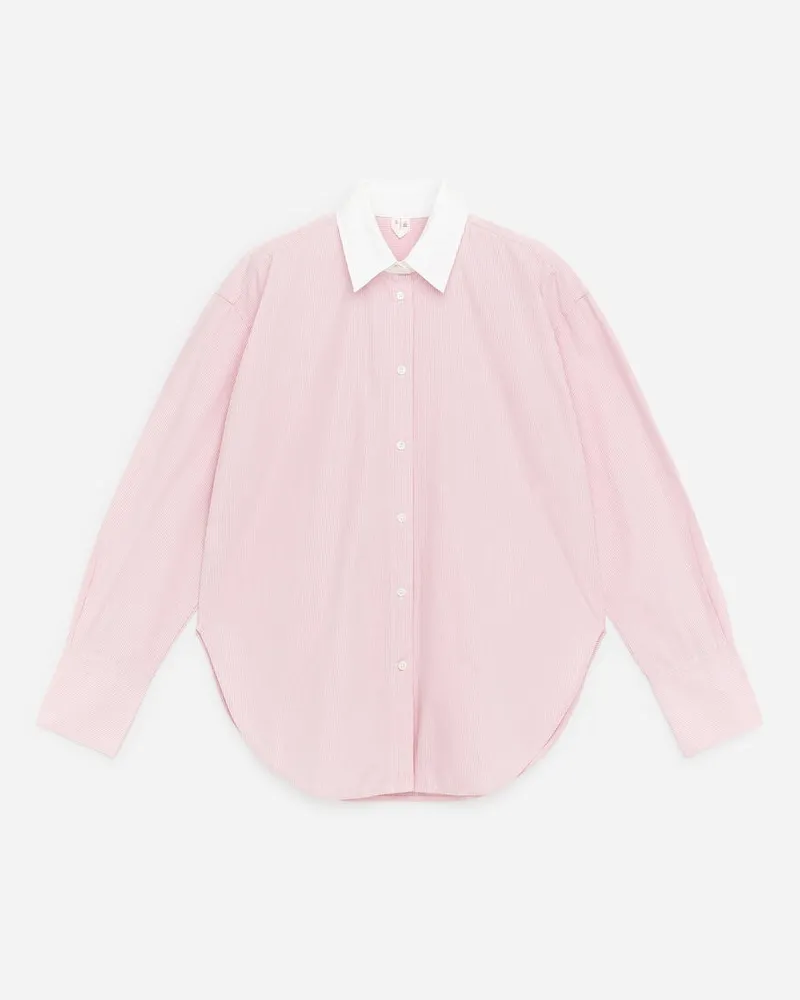 Arket Popeline-Hemd Mit Lockerer Passform -Rosa Rosa