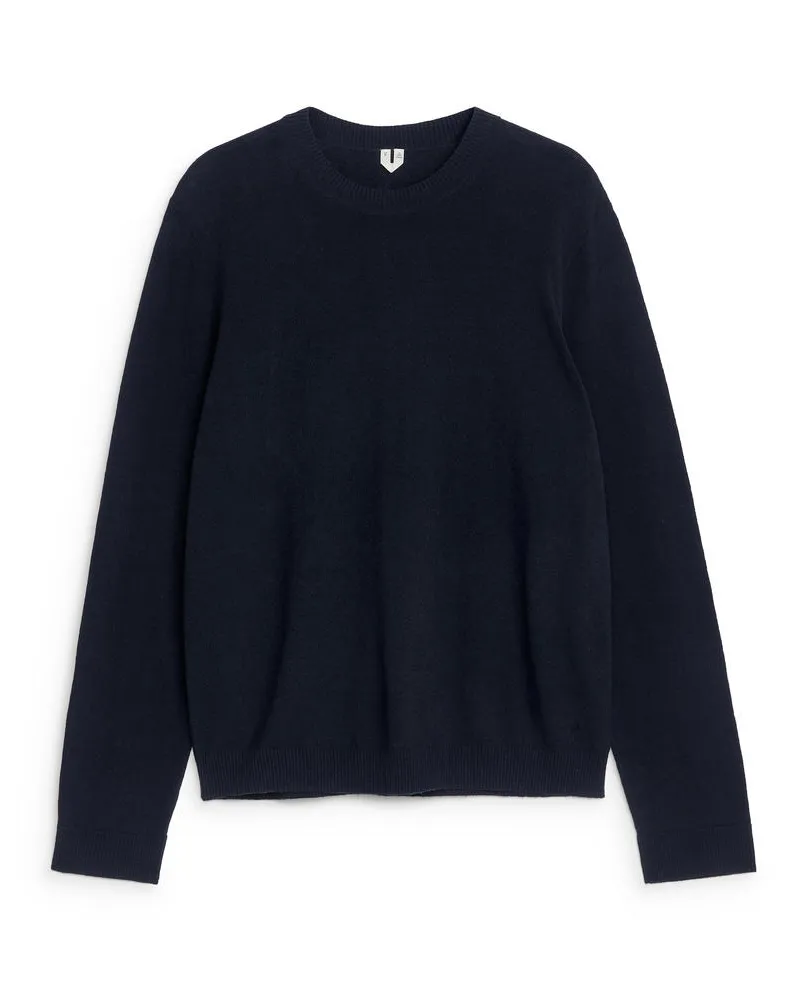 Arket Pullover Aus Leinenmischung - Blau Dunkelblau