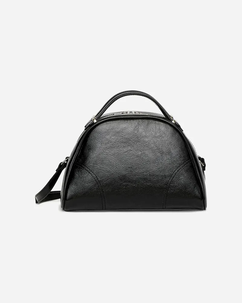 Arket Umhängetasche Aus Lackleder -Schwarz Schwarz