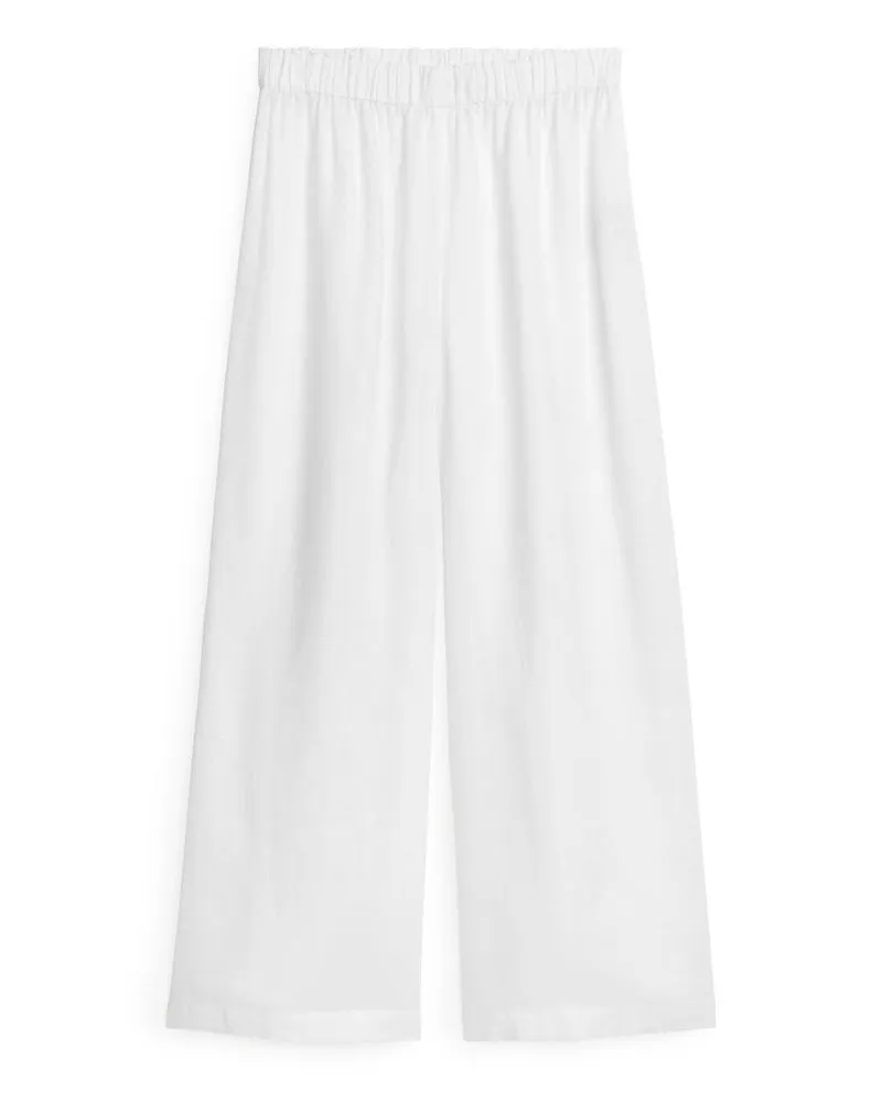 Arket Weite Leinenhose - Weiß Weiß