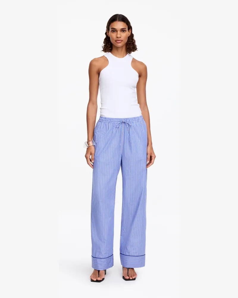 Arket Gestreifte Baumwollhose -Blau Blau