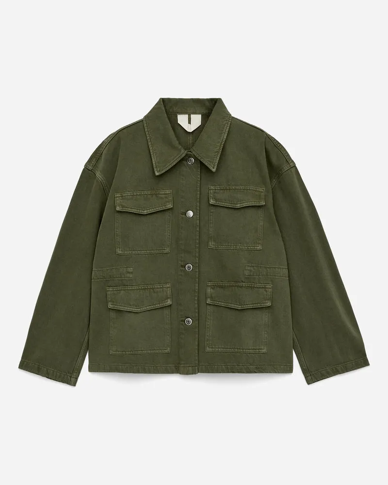 Arket Jeansjacke - Grün Khaki