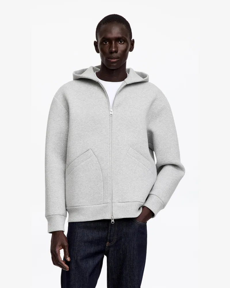 Arket Scuba-Kapuzenjacke Mit Reißverschluss -Grau Grau