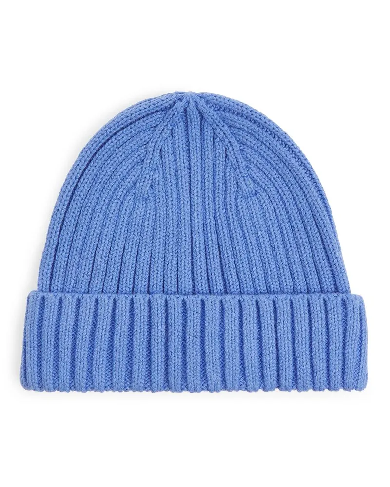 Arket Babybeanie Aus Rippenstrick - Blau Hellblau