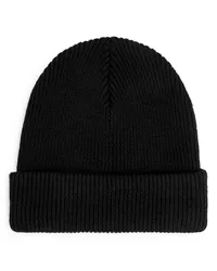 Arket Gerippte Beanie Schwarz