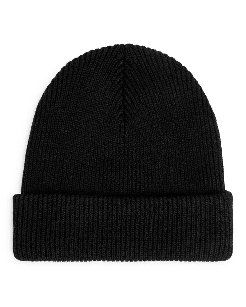 Arket Gerippte Beanie Schwarz