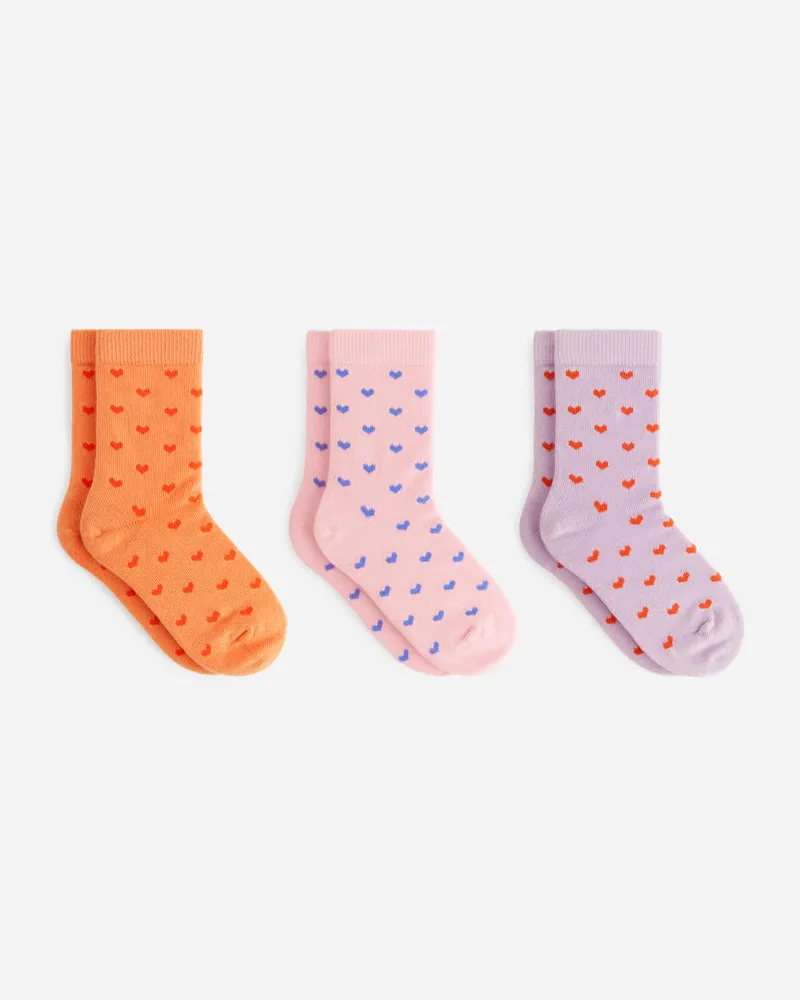 Arket Baumwollsocken, 3Er-Pack - Mehrfarbig|Rosa|Orange|Lila Rosa